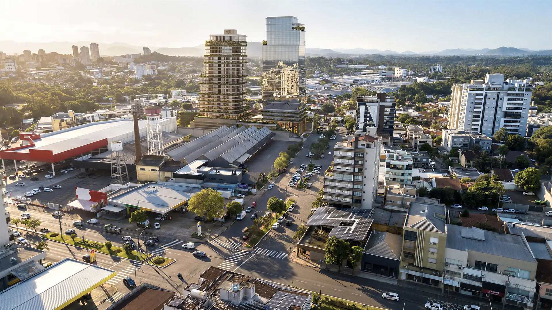 Diamond Infinity Towers, complexo de uso misto com torres residencial e comercial no bairro Americano, em Lajeado (RS).
