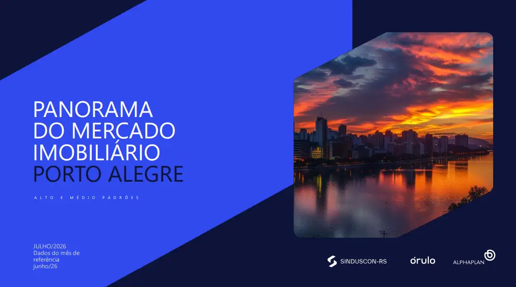 Panorama do Mercado Imobiliário, pesquisa elaborada pelo Sinduscon-RS em parceria com a Alphaplan Inteligência em Pesquisas e a Órulo.